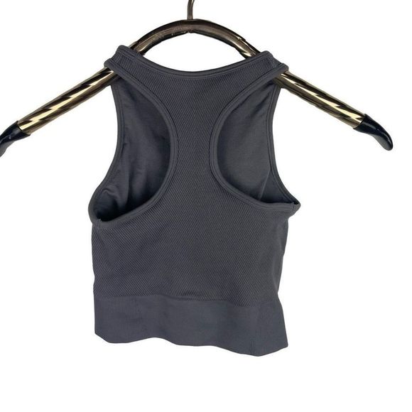 Abercrombie & Fitch YPB Long Line Sports Bra Gray Crop Top Seamless  Size XS - Picture 2 of 5